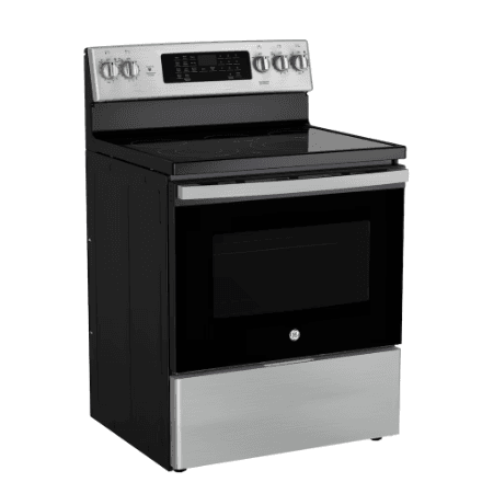 GE 30" 5.0 cu. ft. Free-Standing Electric Convection Range with No-Preheat Air Fry, Stainless Steel 2
